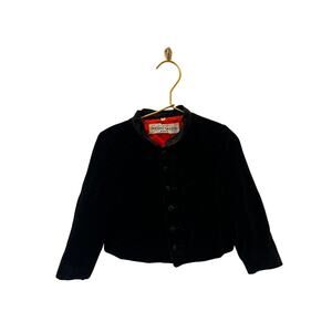 Pierre Cardin crushed velour vintage kids black blazer jacket